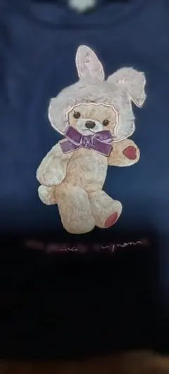 anyFAM130cm　フワフワファーうさぎの長袖Tシャツ