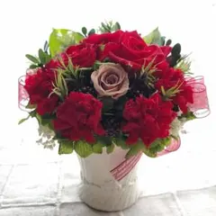 [値下げ]プリザーブドフラワーアレンジメント レッド系