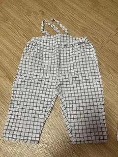 チェック柄ハーフパンツ と水玉模様のサロペット95cm 綿100%