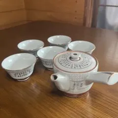 九谷焼　茶器セット　七宝細字　急須と湯呑みセット