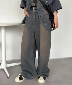 sedacle ヴィンテージカラーオーバーダイデニム インディゴブルー L