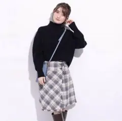 アプワイザーリッシェ　ツイード　チェック　ミニ台形スカート