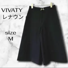 VIVATY レナウン キュロット ネイビー M ウエストデザイン 毛100