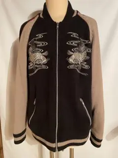 百花繚乱　日本　スカジャン satin　vintage y2k 両面使用 限定販 百花繚乱 スカジャン 百花繚乱 和柄リバーシブルスカジャン