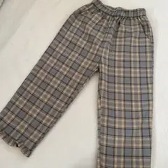 チェック フリル裾 ロングパンツ 120