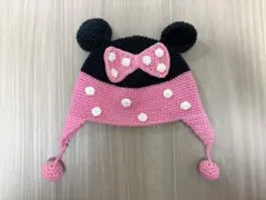 【未使用】ミニーマウス風 編み物帽子