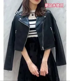 新品未使用　MERCURYDUO フェイクレザーコンパクト　ライダースジャケットのサムネイル