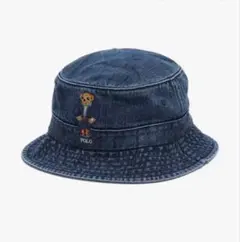 POLO デニム バケットハット ポロベア刺繍