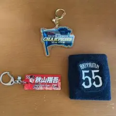 2019パ・リーグチャンピオンキーホルダー＋秋山翔吾キーホルダー、リストバンド