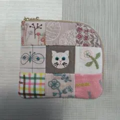 ミナペルホネン&Pjc&点と線模様製作所　ハンドメイド　L字ファスナーポーチ