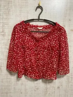 LIU JO JEANS ドット柄 長袖シャツ レッド サイズ42 イタリア製 - メルカリ
