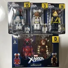 ベアブリック マーベル X-MEN メディコムトイ　ハッピーくじ　4点セット