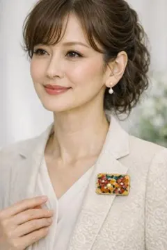 新品　値引きあり　花柄ブローチセット　七宝焼　アンティーク　レトロ　3点セット