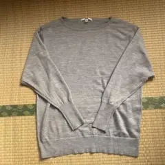 ユニクロ　ボクシーボートネックメリノウールセーター　グレー　M