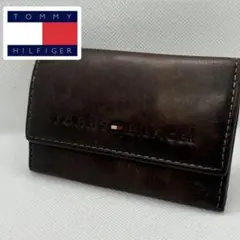 トミーヒルフィガー キーケース メンズ ブラウン