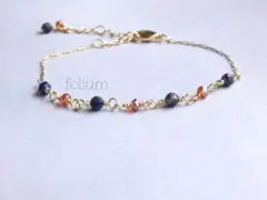 bi-color＊ブルー×オレンジブレスレット