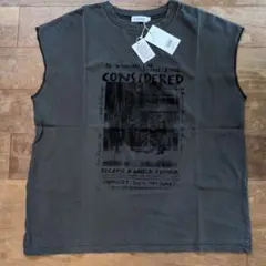 LEPSIM フレンチスリーブ プリントTシャツ チャコールグレー 未使用 Fのサムネイル