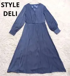 Style Deli 古董緞面 抓褶 長洋裝