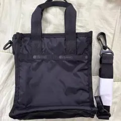 レスポ　ブラック ナイロン ショルダーバッグ