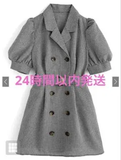 ベルト付きチェック柄ミニワンピース GRL [tu405]