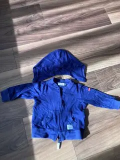 miki HOUSE フード付き　80㎝　ネイビートレーナー