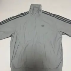 adidas ナイロンジャケット グレー トレフォイルロゴ