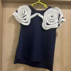 フリル装飾 ネイビー Tシャツのサムネイル