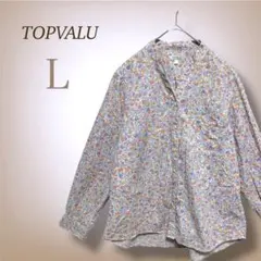 長袖 シャツ コットン 小花柄 フラワープリント ナチュラル可愛い ゆったり Ｌ