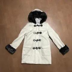 エゴイスト　ダッフルカラーコート グレーｘ黒