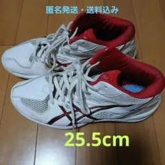 25.5cm　ASICS バスケットボールシューズ ホワイト/レッド