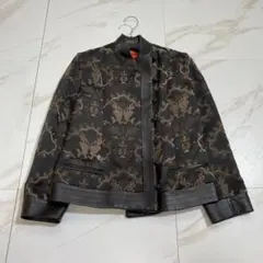 SHANGHAI TANG シャンハイタン 上海灘 レザージャケット チャイナ 上海灘 ラムレザーチャイナジャケット Mサイズ 上海灘 Shanghai