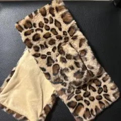 差し込みフェイクファーマフラー ヒョウ柄
