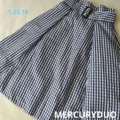 【MERCURYDUO】フリーサイズ　ネイビー　ギンガムチェック　ロングスカート