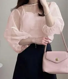 GRL 前後2Wayシアーダブルリボンブラウス