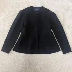 em.　エムドット　ペプラムジャケット　ノーカラー 卒業式 入学式 em. エムドット ペプラムジャケット ノーカラー 卒業式 入学式 - メルカリ