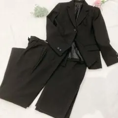 【美品】フォーマルスーツ 11号 3点セット 黒 ブラック L 大きめ