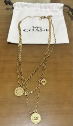 【定価35,200円】COACH シグネチャーコインレイヤードネックレス