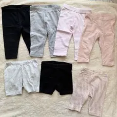 美品 ベビー服68〜70 レギンス7枚 まとめ売り 洗い替え　保育園用　女の子