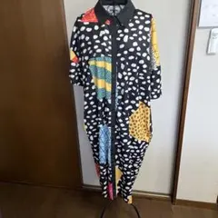 カラフルな半袖シャツワンピース