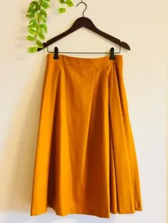 超美品✨23区 ウールフレアスカート ミモレ丈 L マスタードオレンジ