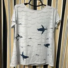海の生物プリント 半袖Aライン　Tシャツ