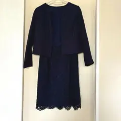 ナチュラルビューティーベーシック　セレモニーワンピース　セットアップ　ネイビー
