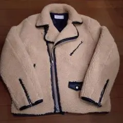 ボアジャケット ライダーススタイル Lサイズ ベージュ