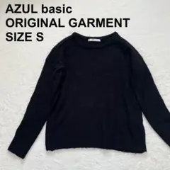 アズール　クルーネックニット　アクリル混　シンプル　モード　きれいめ（833）