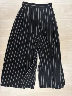 【美品】GU ジーユー　キュロット　イージーパンツ　ワイドパンツ　L ストライプ