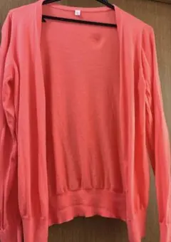 UNIQLO ユニクロ コットン100% カーディガン コーラルピンク LL