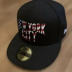 【美品】New Era 59FIFTY ブラックキャップ ニューヨークシティ刺繍