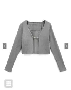 GRL ビット付きカーディガン×キャミソールニットアンサンブル[tu933]