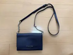 マイケルコース　財布ショルダー　ネイビー