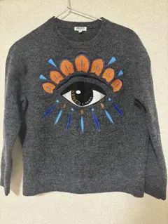 KENZO ケンゾー　アイモチーフ刺繍 ニット M グレーのサムネイル